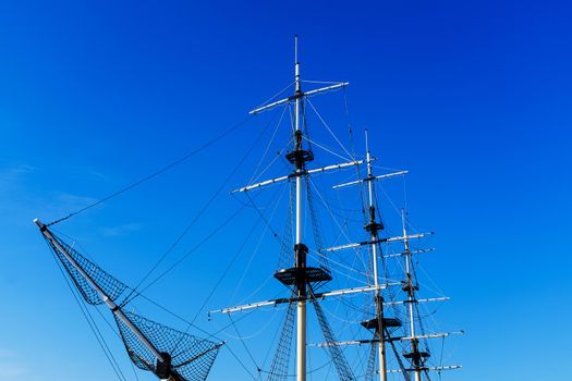 Old Schooner Mast and Ropes