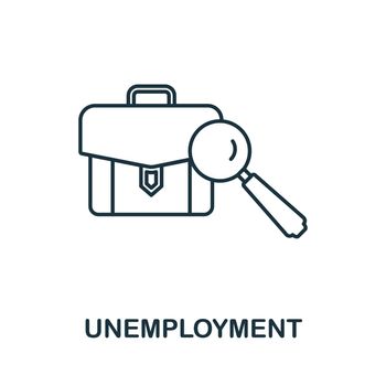 Unemployment icon. Line element from economic crisis collection. Linear Unemployment icon sign for web design, infographics and more.