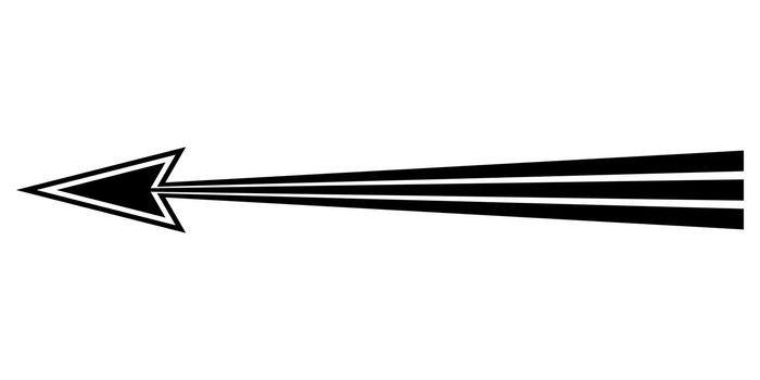 Arrow indicating the path direction movement vector movement to goal