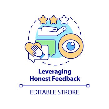 Leveraging honest feedback concept icon