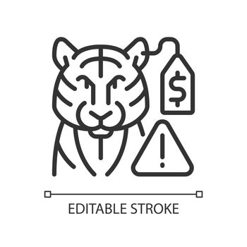 Wildlife smuggling linear icon