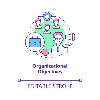 Organizational objectives concept icon