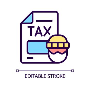 Tax evasion RGB color icon
