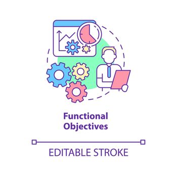 Functional objectives concept icon