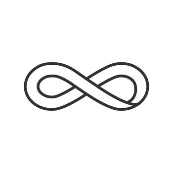 Infinity symbol, icon of endless seamless loop. Vector stock image. Sign of forever. isolated on white background simple line logo