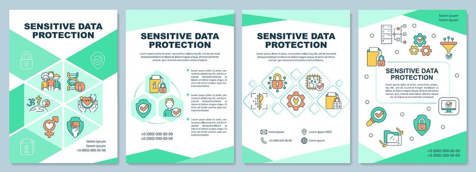 Sensitive data protection green brochure template