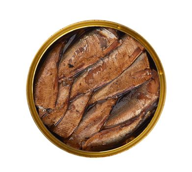 Open can with sprats