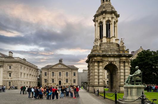 View of the campus of Trinity College in Dublin.
