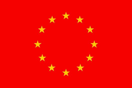 Red flag of European union. Vector illustration