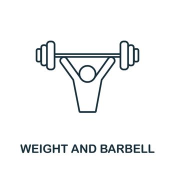 Weight And Barbell icon. Line element from gym collection. Linear Weight And Barbell icon sign for web design, infographics and more.