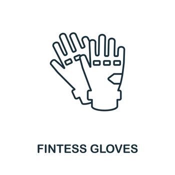 Fintess Gloves icon. Line element from gym collection. Linear Fintess Gloves icon sign for web design, infographics and more.