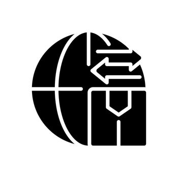 Goods import and export black glyph icon
