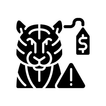Wildlife smuggling black glyph icon