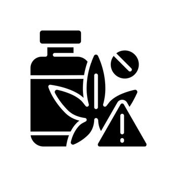 Drug smuggling black glyph icon