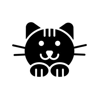 Cat vector glyph icon. Pet animal sign