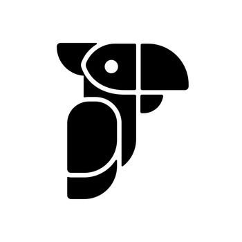 Parrot vector glyph icon tropical birds