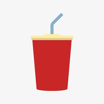 Fast food drink vector icon on white background