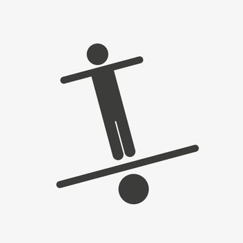 Vector icon of stability. Black balance sign