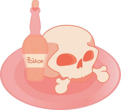 Skull on plate illustration