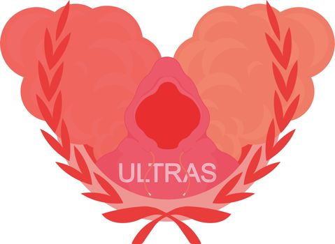Ultras emblem with smoke