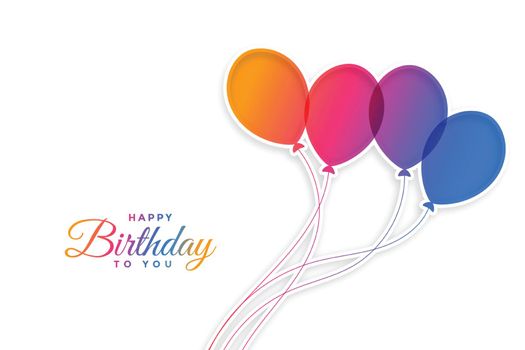 birthday celebration card with colorful balloons