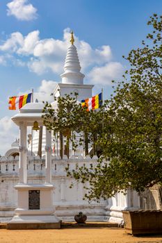 Sri Lanka. Anuradhapura. Thuparamaya Stupa is the earliest Dagoba to be constructed in the island. Shooting on a sunny day.
