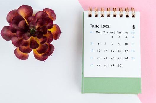 The June 2022 desk calendar.