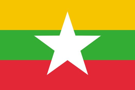 The flag of Myanmar vector icon. Burma symbol.