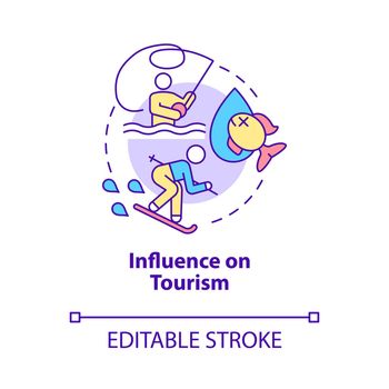 Influence on tourism concept icon