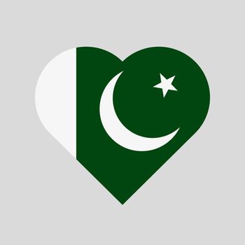 The flag of Pakistan in a heart shape