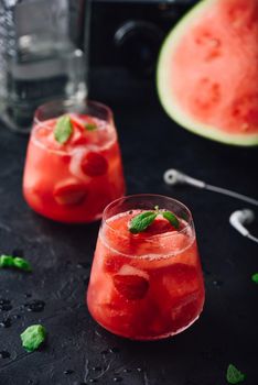 Watermelon and strawberry cocktail
