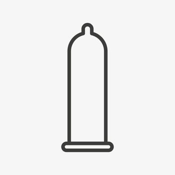 Condom outline vector icon on white background
