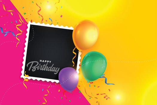 funky happy birthday celebration card with photo frame