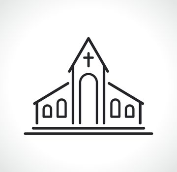 church or chapel line icon
