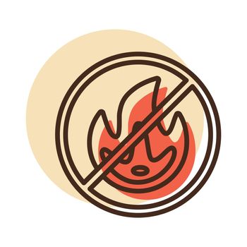 No Fire flame sign vector icon