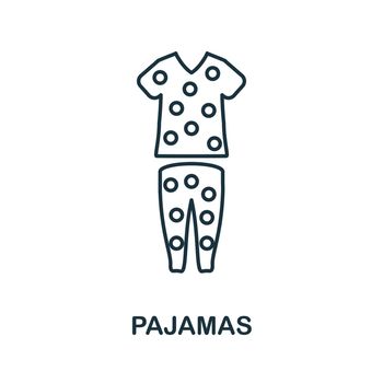 Pajamas icon. Outline sign from home rest collection. Line Pajamas icon for infographics, wed design and more.