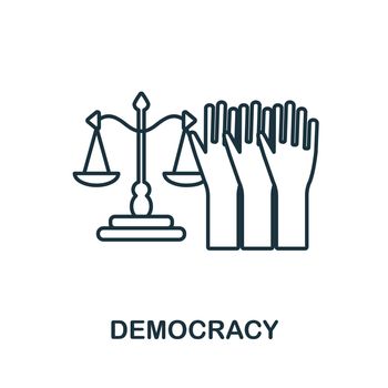 Democracy icon. Line element from human rights collection. Linear Democracy icon sign for web design, infographics and more.