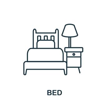 Bed icon. Line element from home rest collection. Linear Bed icon sign for web design, infographics and more.