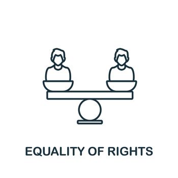 Equality Of Rights icon. Line element from human rights collection. Linear Equality Of Rights icon sign for web design, infographics and more.