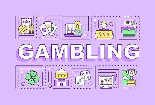 Gambling word concepts lilac banner