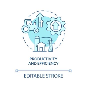 Productivity and efficiency turquoise concept icon