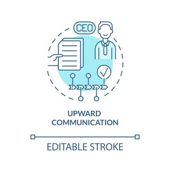 Upward communication turquoise concept icon