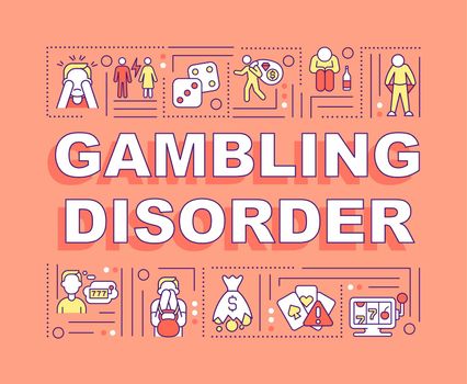 Gambling disorder word concepts orange banner