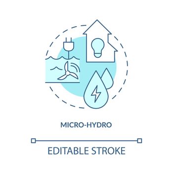 Micro hydro turquoise concept icon