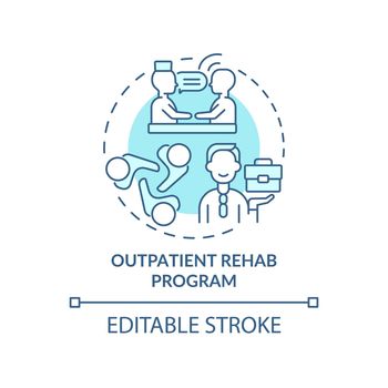 Outpatient rehab program turquoise concept icon