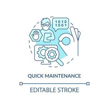 Quick maintenance turquoise concept icon