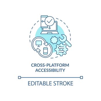 Cross platform accessibility turquoise concept icon