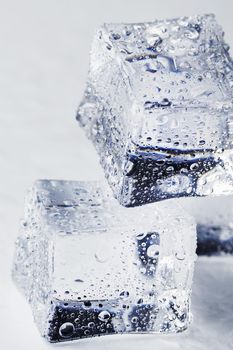 Blocks of Ice With water Drops close-up.
