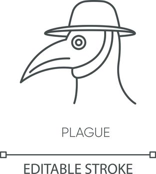 Plague pixel perfect linear icon. Thin line customizable illustration. Endemic viral illness, dangerous infectious disease contour symbol. Vector isolated outline drawing. Editable stroke