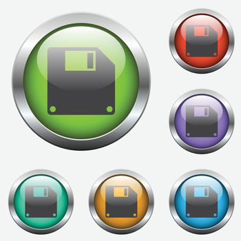 floppy disk glass buttons